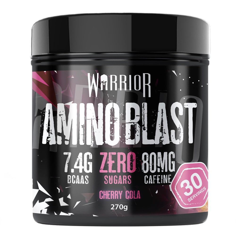 Warrior Amino Blast BCAA Powder 270g Fruit Salad Flavour, BCAA Supplement for Muscle Recovery, Energy, Endurance, Hydration, Pre & Post Workout Nutrition - Cherry Cola