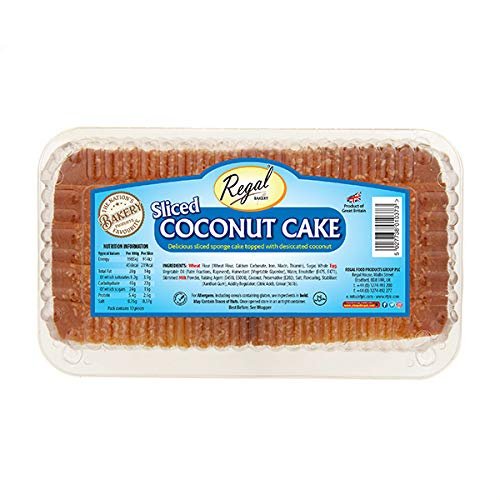 Regal Bakery Coconut Sliced Madeira- Soft Sponge Cake Slice - Golden Delight Madeira | Coconut Flavour Cake Slice - Baked to Perfection | Sweet Treat for Family