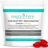 Cod Liver Oil & Glucosamine 1000mg | 60 Capsules | 2 Month Supply | High Strength Omega-3 EPA & DHA | Halal Suitable | UK GMP Made | Nutrivity view 1
