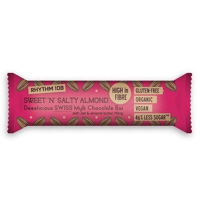 RHYTHM 108 | Sweet N Salty Almond Choc Bar | 12 x 33g (UK)