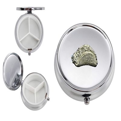 Taco FT298 2.3x1.4cm Made From Fine English Pewter On A Mirrored 3 Section Caddy Pill Box Container POSTED BY US GIFTS FOR ALL 2016 FROM DERBYSHIRE UK
