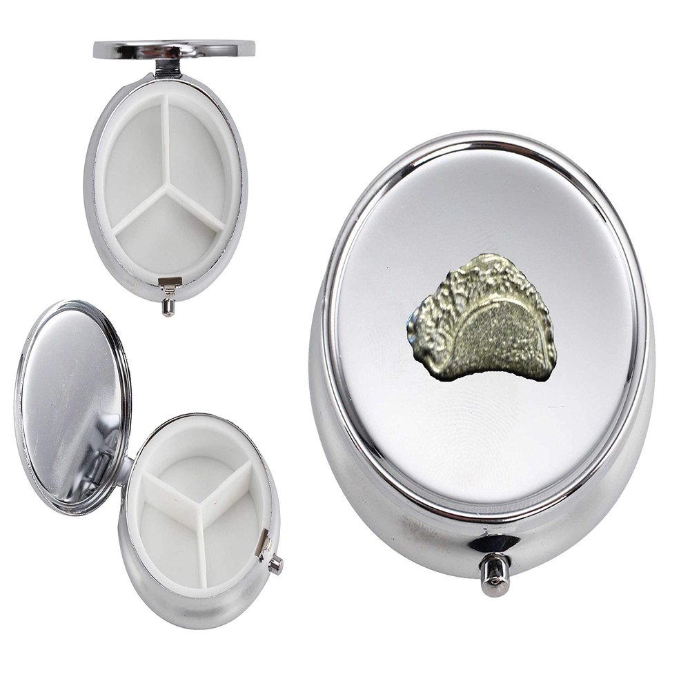 Taco FT298 2.3x1.4cm Made From Fine English Pewter On A Mirrored 3 Section Caddy Pill Box Container POSTED BY US GIFTS FOR ALL 2016 FROM DERBYSHIRE UK