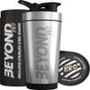 Beyond Shakers Pro Insulated Metal Protein Shaker, Stainless Steel Supplement Bottle - BPA Free for Gym 735ml in Brushed Steel view 1