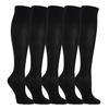 5 Pairs Compression Socks for Men & Women Best Graduated Athletic Fit for Running Flight Travel Pregnancy Flying Nurses Medical Shin Splints -Varicose Veins (M, Black) view 1