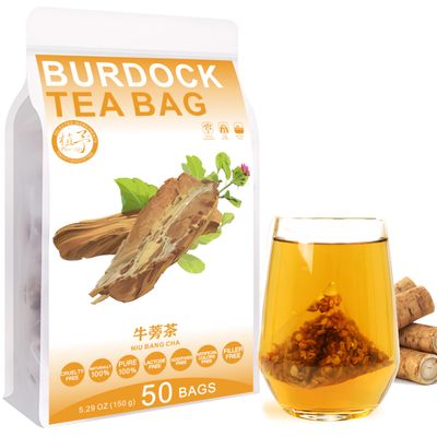 Plant Gift Burdock Tea Bag 5.29oz (3g*50bags) Burdock, Chinese Pure Nature, Health Care Mixed Tea, Combination of Floral Tea 150g 