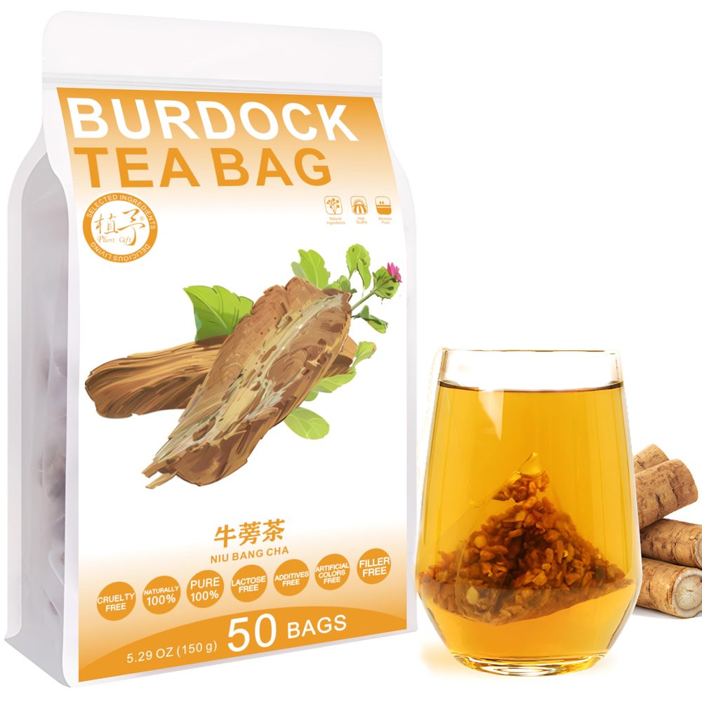 Plant Gift Burdock Tea Bag 5.29oz (3g*50bags) Burdock, Chinese Pure Nature, Health Care Mixed Tea, Combination of Floral Tea 150g 