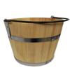 Big Wooden Bucket with metal ring and handle 10l - old style very solid - sauna bucket view 1
