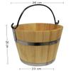Big Wooden Bucket with metal ring and handle 10l - old style very solid - sauna bucket view 2
