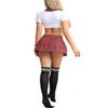 YUANMO Womens Lingerie School Girl Fancy Dress Outfit Underwear Mini Skirt Lingerie With Stocking view 2