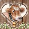 20 Napkins Cow in the Heart as a Table Decoration for Lovers of Bavaria and Animal Motifs 33 x 33 cm view 1