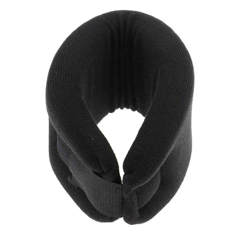 (1 pc) Universal Adjustable Soft Foam Cervical Collar Neck Brace Support, Vertebra Release Pressure Relief Sprains Pains- Black, M
