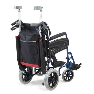 NRS Healthcare Wheelyscooter Reflective Wheelchair Scooter Walking Stick/Crutch Bag, Black and Burgundy