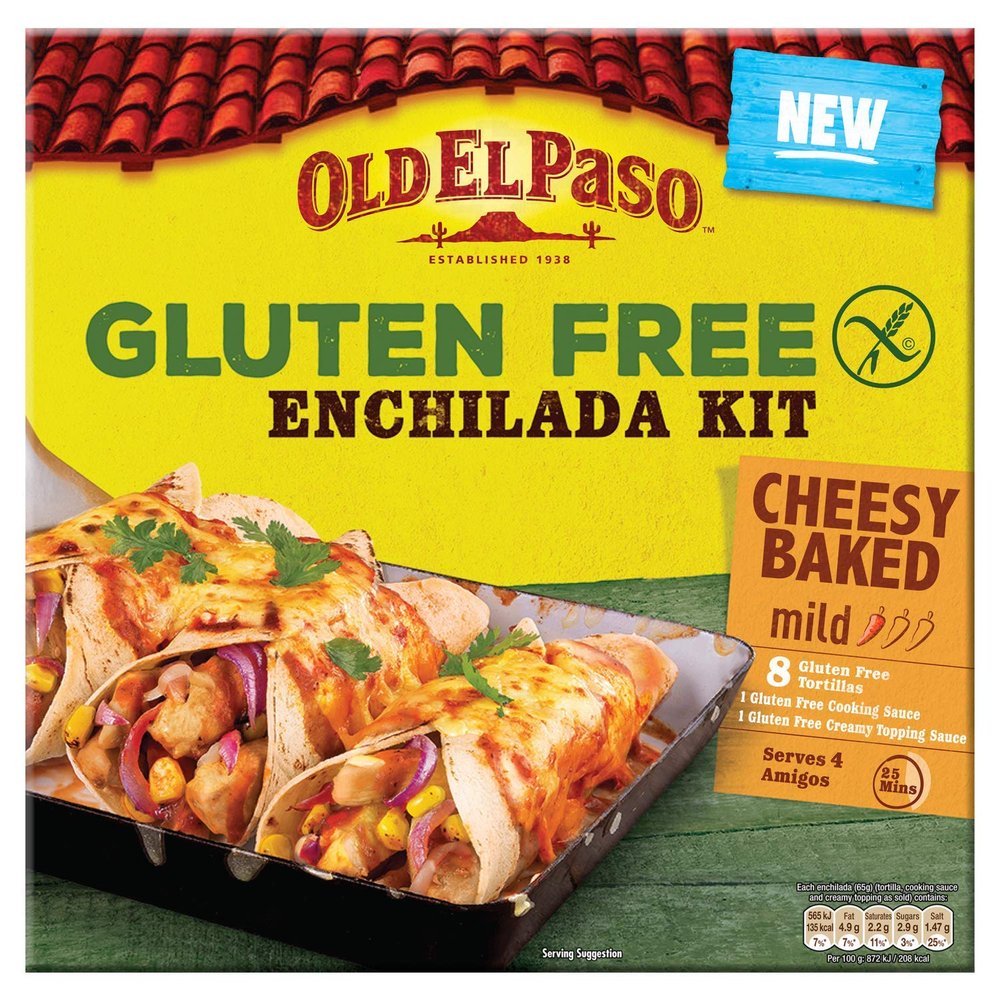 Old El Paso Gluten Free Cheesy Baked Enchilada Kit 518 g (Pack of 6)