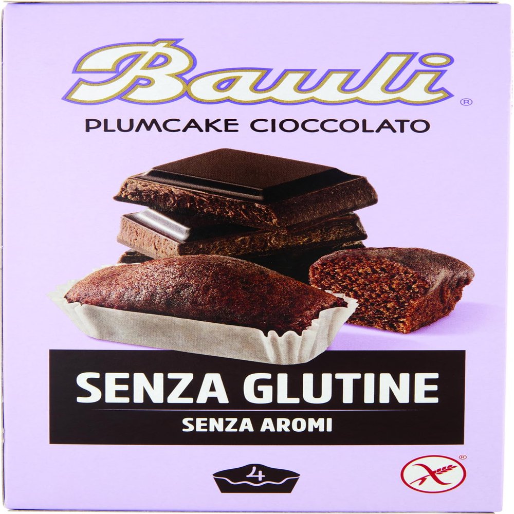 Bauli Plum Cake Cioccolato Senza Glutine Gluten Free Chocolate Cake (4 x 33g) 132g