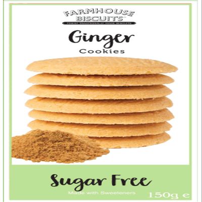 Farmhouse Biscuits - Sugar Free Ginger Cookies 150g (6 Pack)