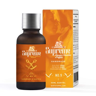 Beard Oil Mango Vanilla Dream Scented | Hair Growth & Moisturiser | Bartstoppel Barber Company | Supreme Care for Men