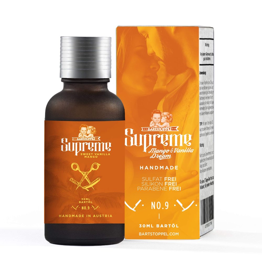 Beard Oil Mango Vanilla Dream Scented | Hair Growth & Moisturiser | Bartstoppel Barber Company | Supreme Care for Men