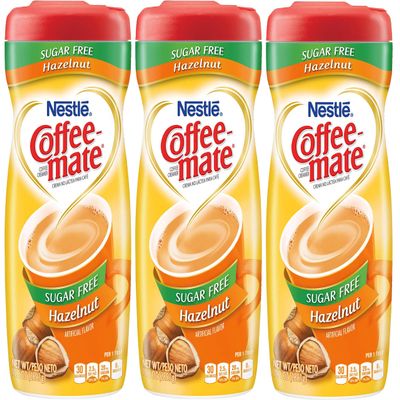 Nestle Coffee Mate Sugar Free Hazelnut 3 x 289g tubs