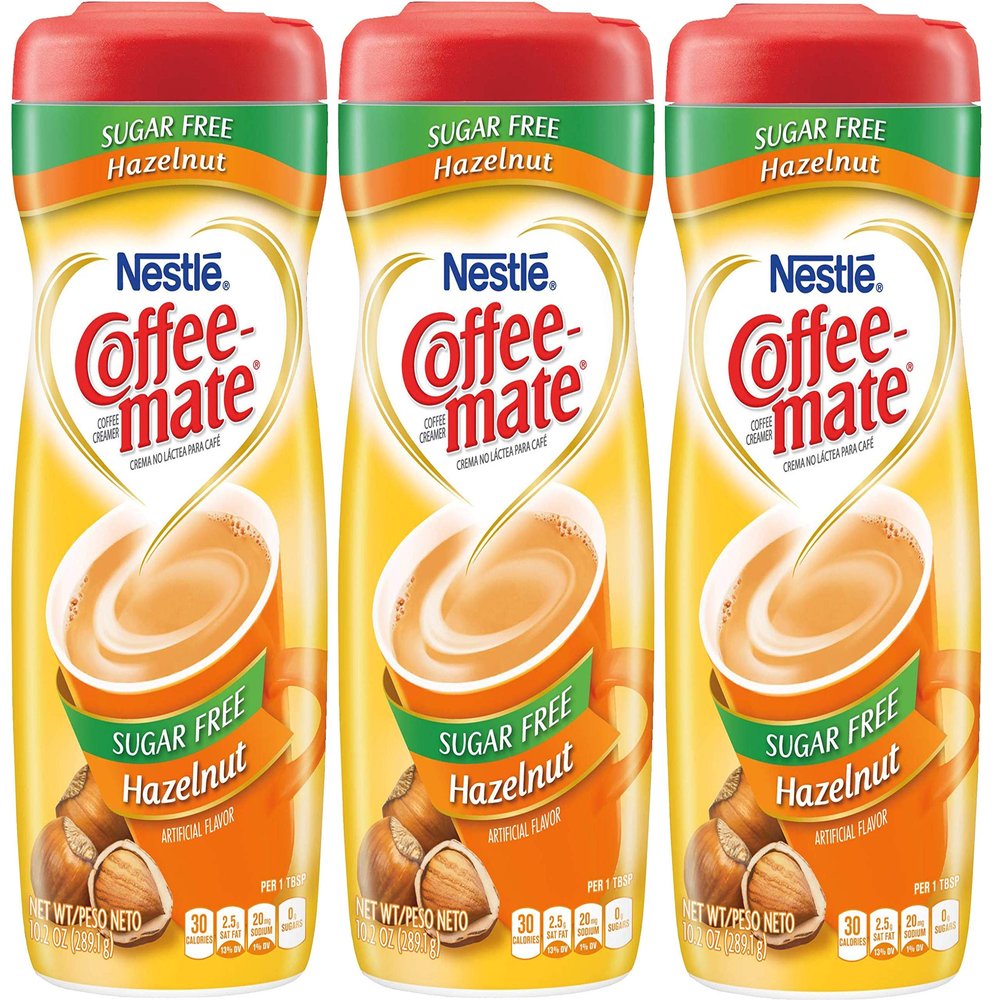 Nestle Coffee Mate Sugar Free Hazelnut 3 x 289g tubs