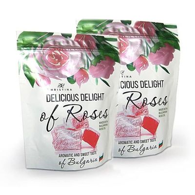 2 Packs Rose Flavoured Sweets Delight (Lokum) with Rose Damascene Petals