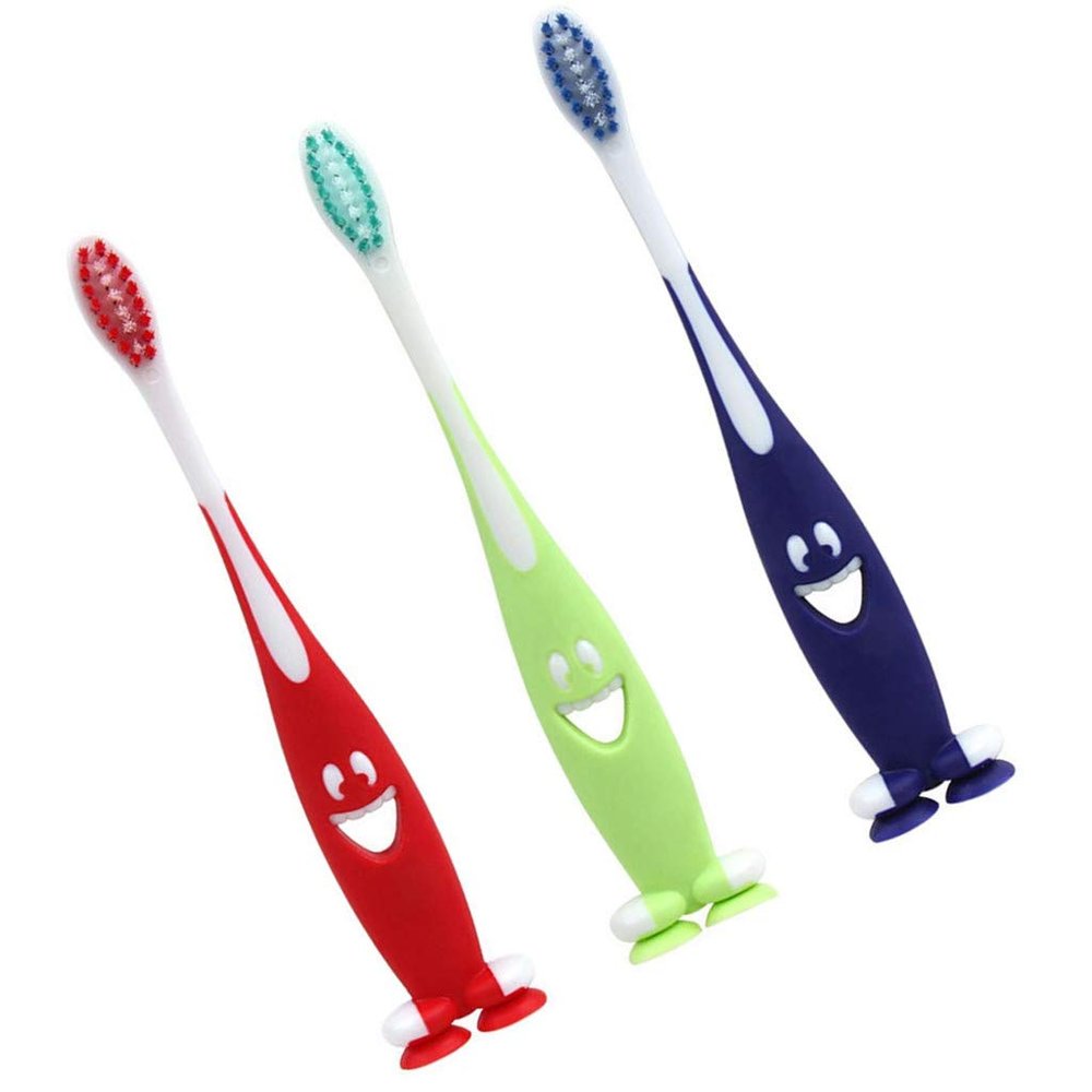 (3 pcs) Baby Plastic Smiling Toothbrush, Soft-bristled Toothbrush Tooth Cleaner Training Dental Care Set