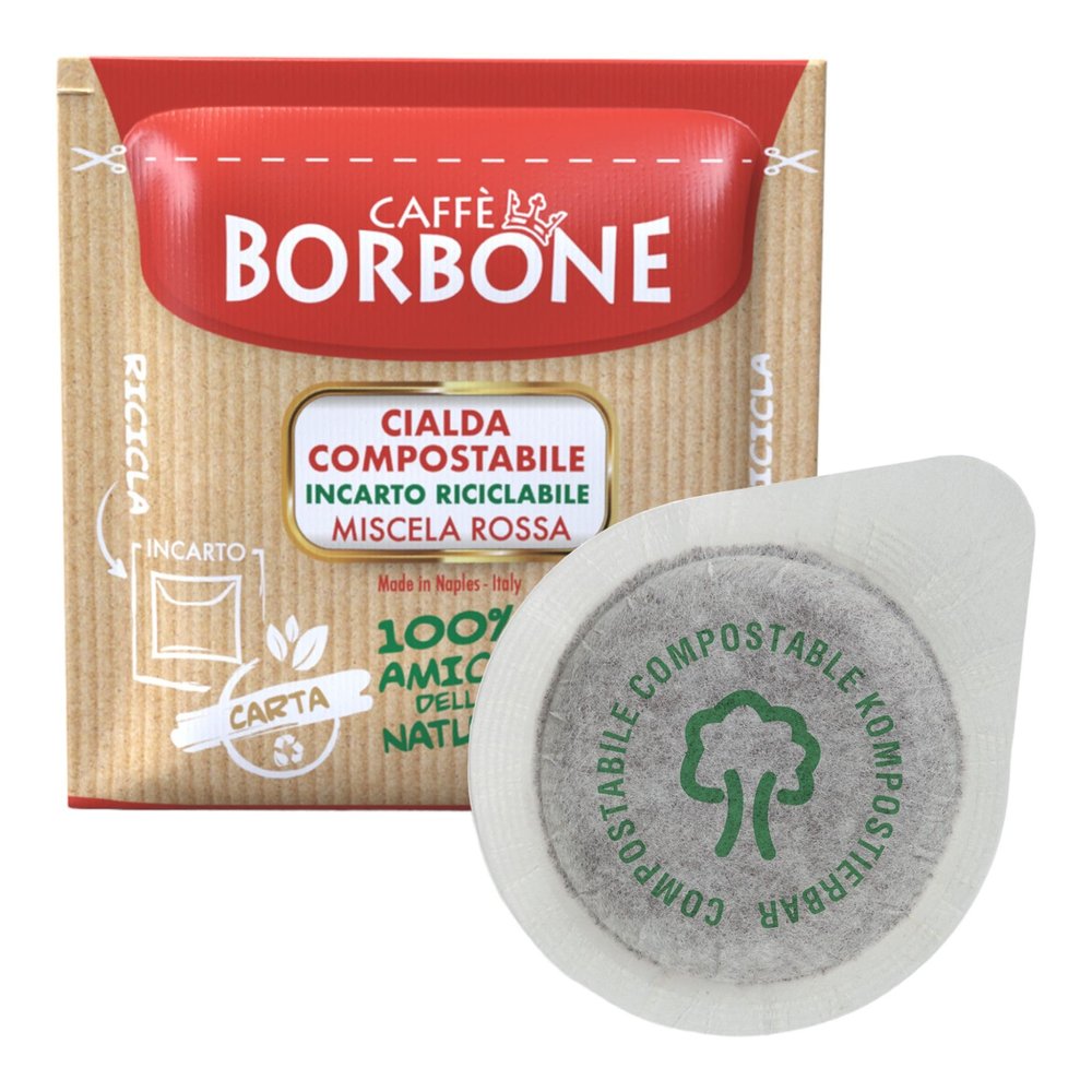 Caff Borbone Compostable Waffle, Red Mix - 150 Pods - ESE System Diameter >44 mm - 150 Pieces