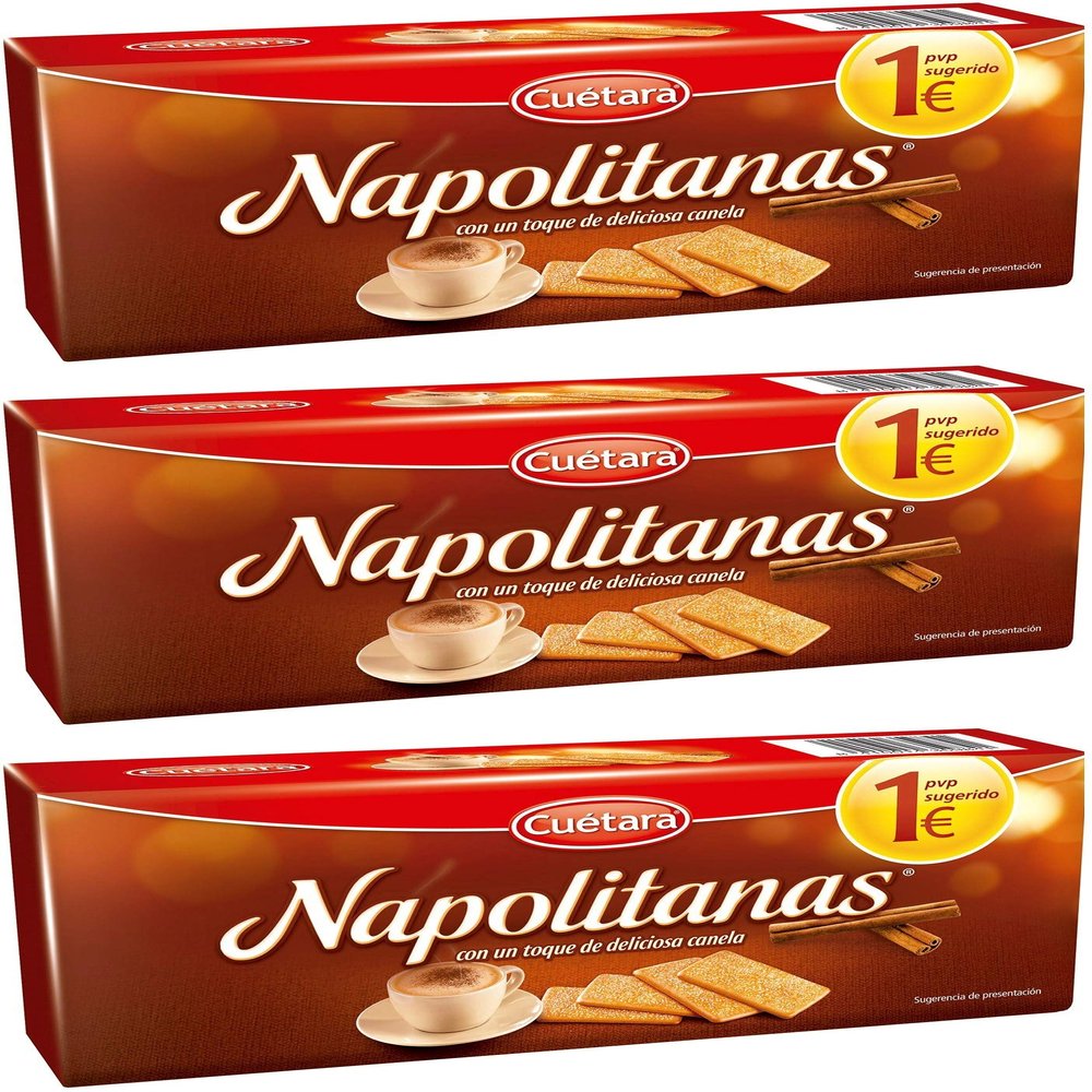 Cutara Napolitanas Cinnamon Biscuits 213 gr. - [Pack 3]