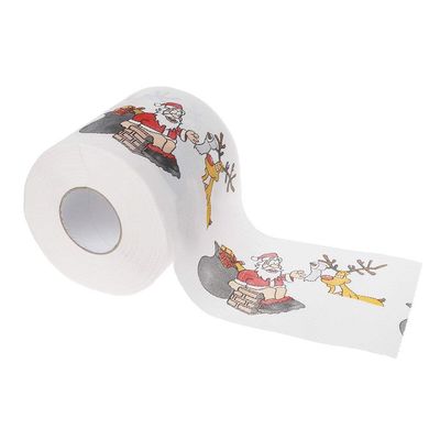 (1 Roll) 2 Layers Christmas Santa Claus Deer Toilet Roll Paper Tissue Living - 240 Leaves,Home Office Decor