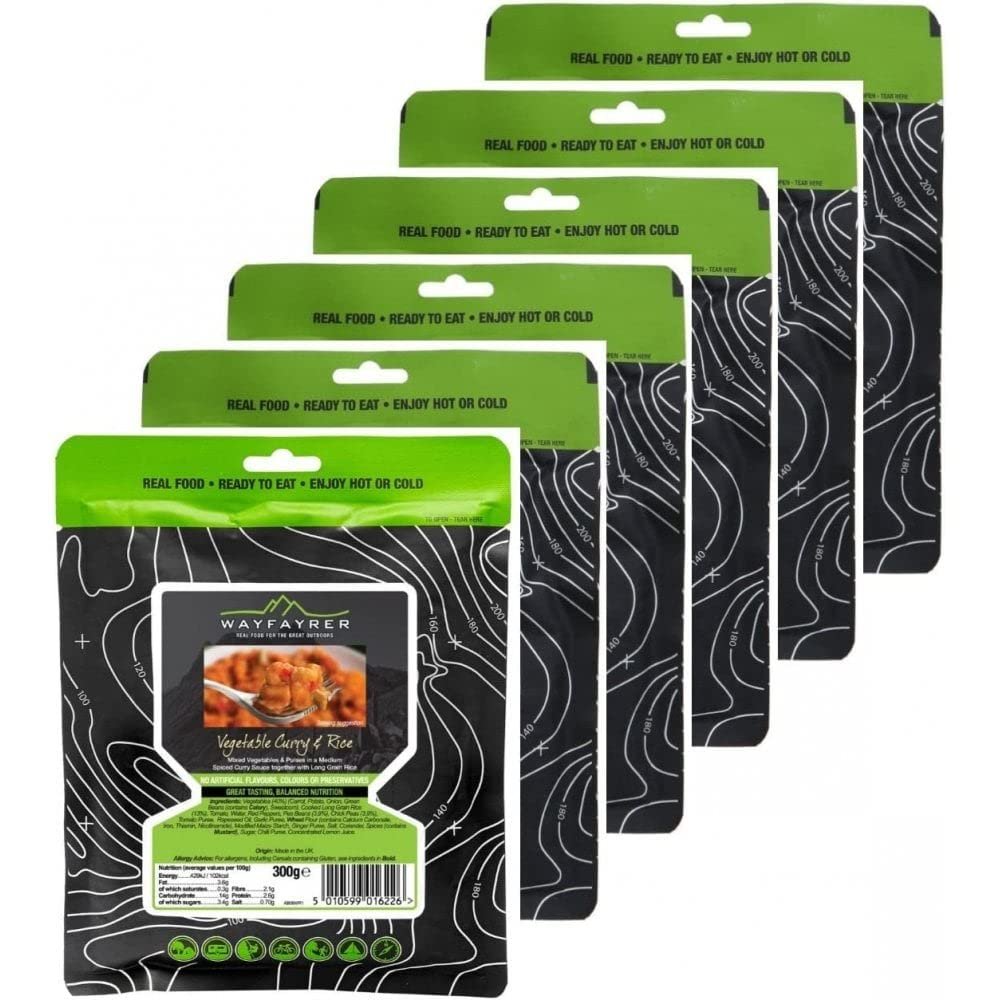 Wayfayrer Vegetable Curry & Rice Meal Pouch (6)