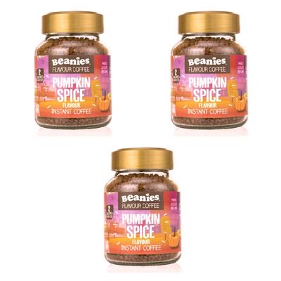 Beanies Pumpkin Spice Flavour Instant Coffee 50g, 3 Pack