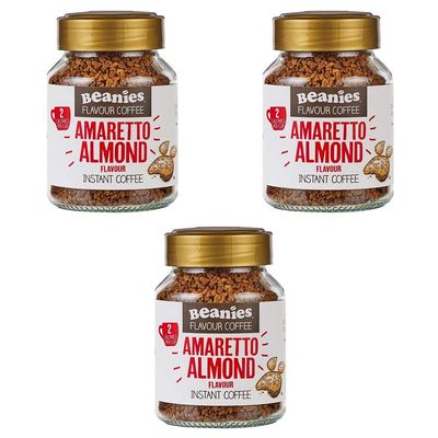 Beanies Amaretto Almond Flavour Instant Coffee 50g, 3 Pack