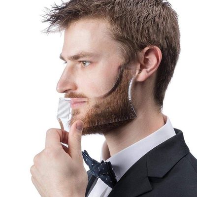 NewChiChi Beard Shaper Tool for Men, Premium Quality Template Shaping,Transparent Styling Comb Templates for Hairline, Beard, Goatee, Mustache, Neck