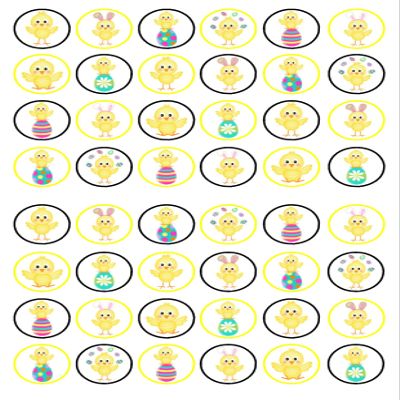48 Easter Chicks Edible Cupcake Toppers - Wafer Cake Decorations