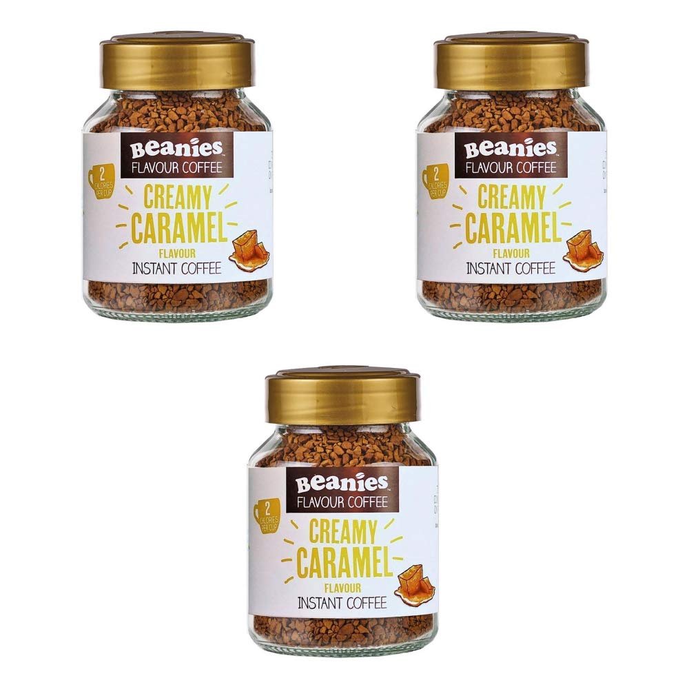 Beanies Creamy Caramel Flavour Instant Coffee 50g, 3 Pack