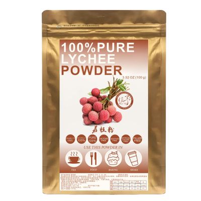 Plant Gift 100% Pure Lychee Powder  Natural Meal Powder, Wild Grown and Freeze Dried, Natural Flavor for Beverage, Smoothie and Baking, No GMOs 100G