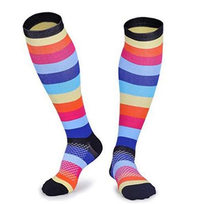 Angoter Compression Socks for Women and Men Long Sports Socks for Running Travel Cycling Pregnant Nurse Edema