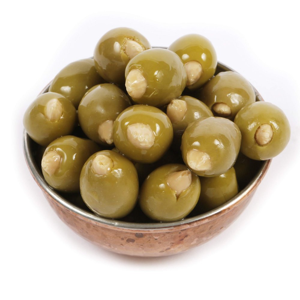 Dorri - Olives Stuffed Almond in Brine 500g | Green Olives, Greek Olives, Gourmet Appetiser, Mediterranean Flavour, Premium Whole Almond Nuts, Healthy Party Snack (Available from 250g to 3kg)