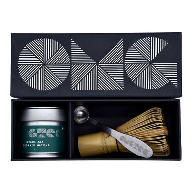 OMGTEA GIFT SET Very High-Grade Organic Japanese Matcha Tea Powder Ceremonial Grade AAA 30g/30 Servings. Great Taste 2023. Includes hand made bamboo whisk and OMGTEA measuring spoon.