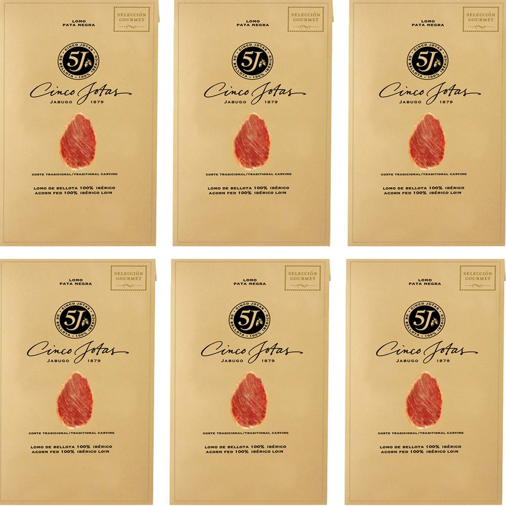 6 Pack 100% Iberian Sliced Loin 80g - Five Jotas