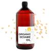 100% Pure and Natural Organic Sesame Oil extracted from The Cold Pressing of Sesame Seeds. Certified Organic. Skin and Hair Care. Ayurveda Massage Oil - 1000 ml 1 L 35.2fl oz view 1