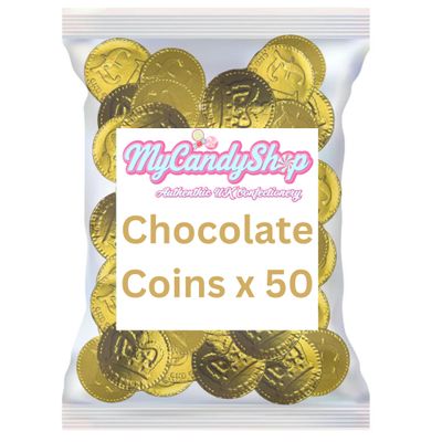 CCC Chocolate Coins - 50 x Classic British 1s Mixture - Choc Flavour Coins - Great Party Bag Sweets For Kids, Fun Gold Chocolate Money for Kids & Adults