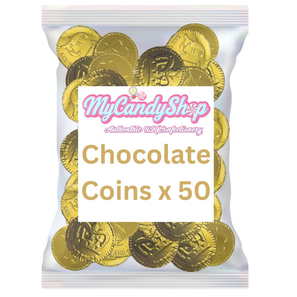 CCC Chocolate Coins - 50 x Classic British 1s Mixture - Choc Flavour Coins - Great Party Bag Sweets For Kids, Fun Gold Chocolate Money for Kids & Adults