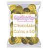 CCC Chocolate Coins - 50 x Classic British 1s Mixture - Choc Flavour Coins - Great Party Bag Sweets For Kids, Fun Gold Chocolate Money for Kids & Adults view 1