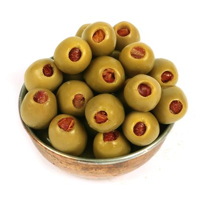 Dorri - Olives Stuffed Sundried Tomato in Brine 500g | Green Olives, Pickled Sundried Tomato, Mediterranean Flavour, Healthy Party Snack (from 250g to 3kg)