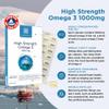 Healthspan High Strength Omega 3 1,000mg (120 Capsules) | Supports Brain, Eye & Heart Health | 120mg DHA & 170mg EPA Per Capsule | Highly Purified to Remove Toxins | Sustainably Sourced Fish Oil view 2