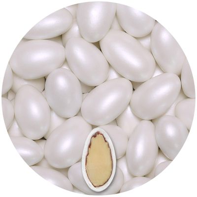 EinsSein 1kg Sugared Almonds Conchiglia white pearl Wedding sugar sweets almond dragees baptism dragee cake balls candy coated sweet for weddings favours gift box sugred fillers chocolate chocolates