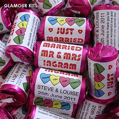 20 -50 Personalised Flower MINI Love Hearts Sweets (20)