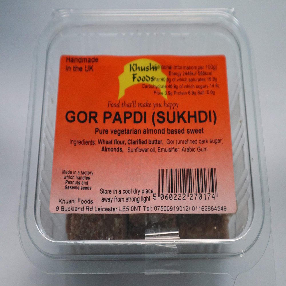 Khushi Foods Gorpapdi ( Sukhdi) - Hand Made Resealable Party Sharing Food