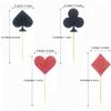 Morndew 24 PCS Casino Night Poker Cupcake Toppers for Las Vegas Theme Party Wedding Party Birthday Party Decorations view 2