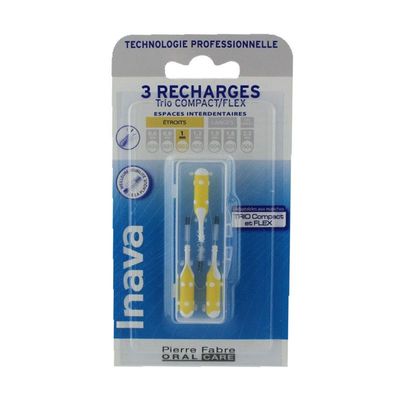 Inava Brossettes 3 Recharges troits 2,5-2,2mm Jaune